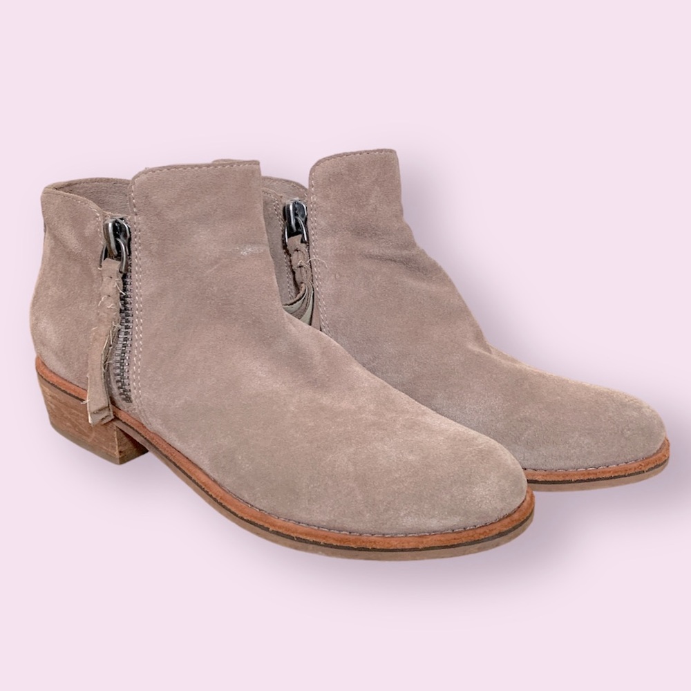 Suede Zip Ankle Boots